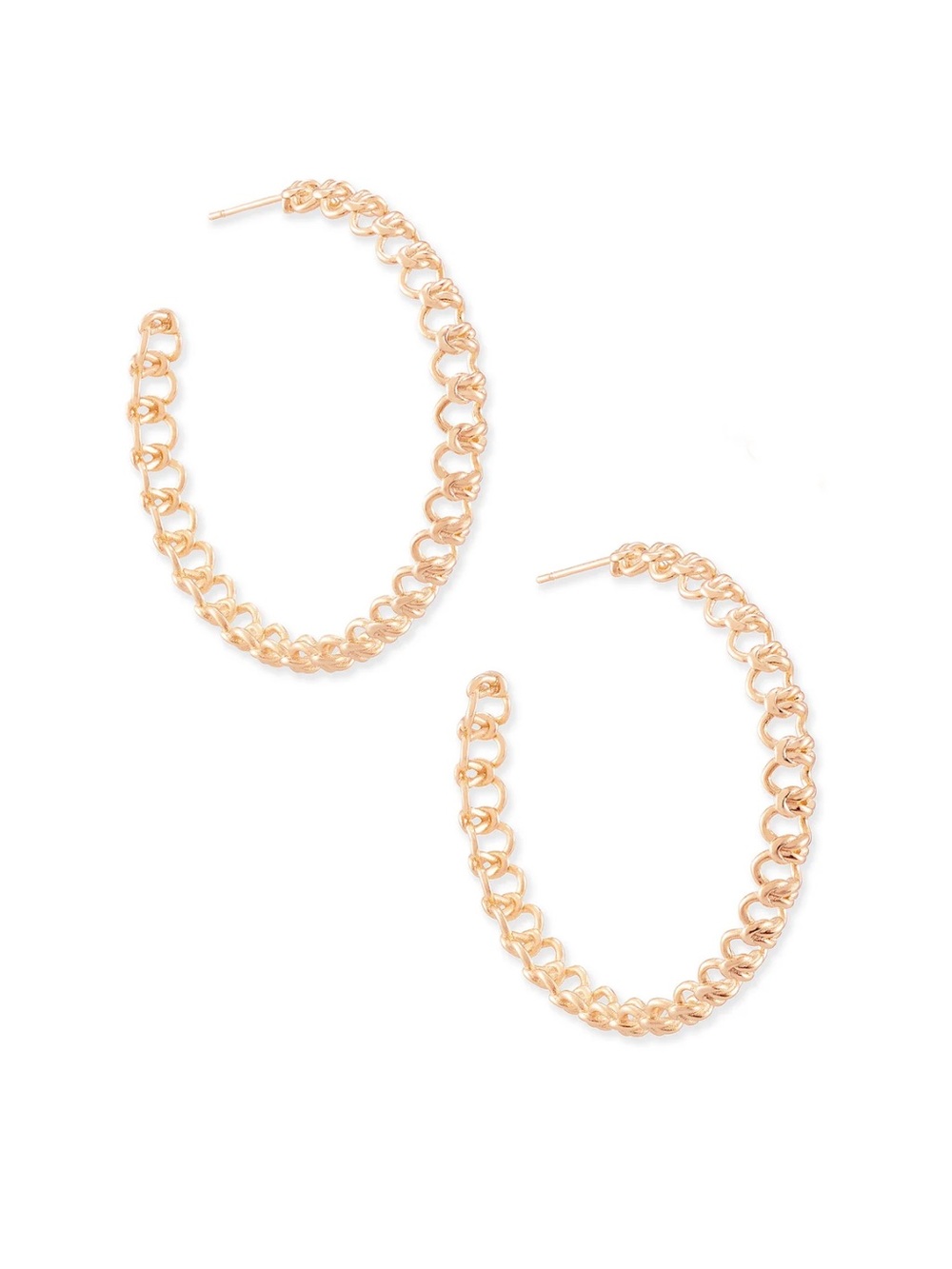 Kendra Scott Fallyn Rose Gold Hoop Earrings - Women’s Chain-Link Hoops